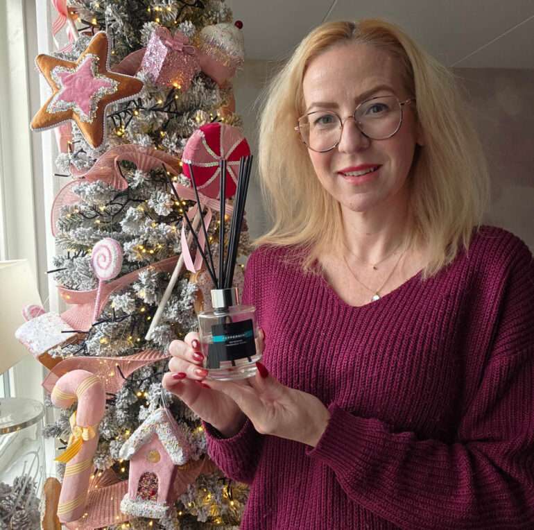 Joyce Peppermint fragrance sticks kerstthema-vierkant